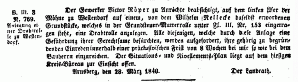 Amtsblatt 28.03.1840